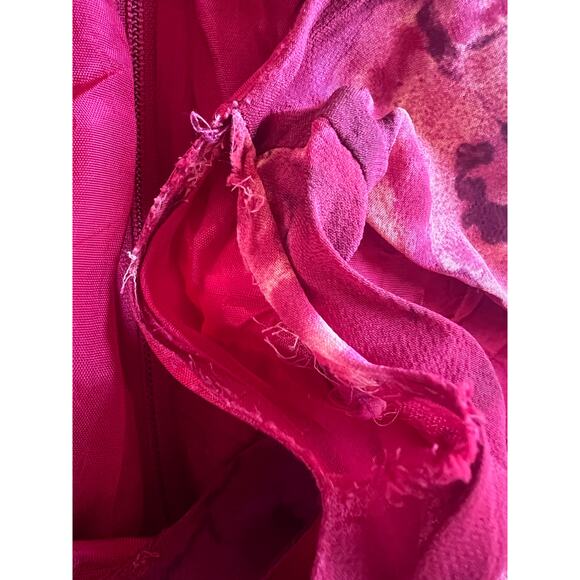 Vintage Rabbit Designs Red Double Lined Maxi Summer Dress Size 14M - Picture 6 of 6